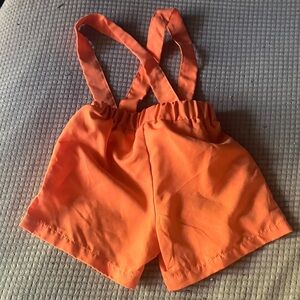 Orange Kids Suspender Shorts